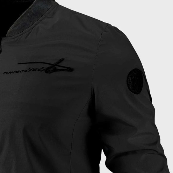 Black Casual Men's Bomber Jacket - Picture 6 of 6